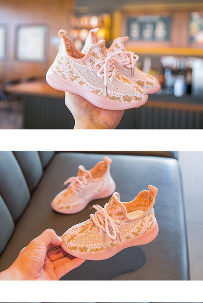 [341108-PINK] - Sepatu Anak Sneakers Sports Import - Motif Scales Pattern