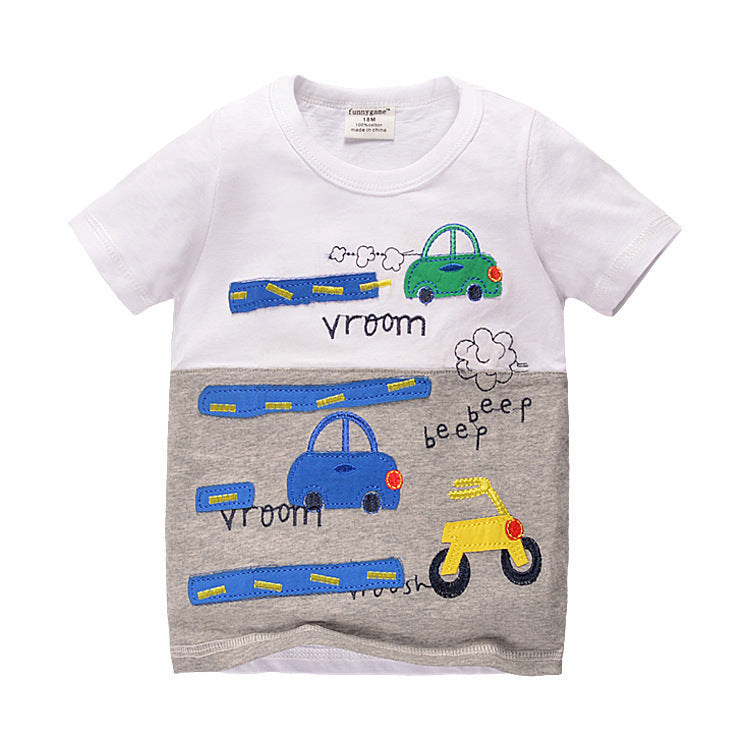 [357184] - Atasan Anak / Kaos Anak / Atasan Kaos Anak Trendi - Motif Motorcycle and Car