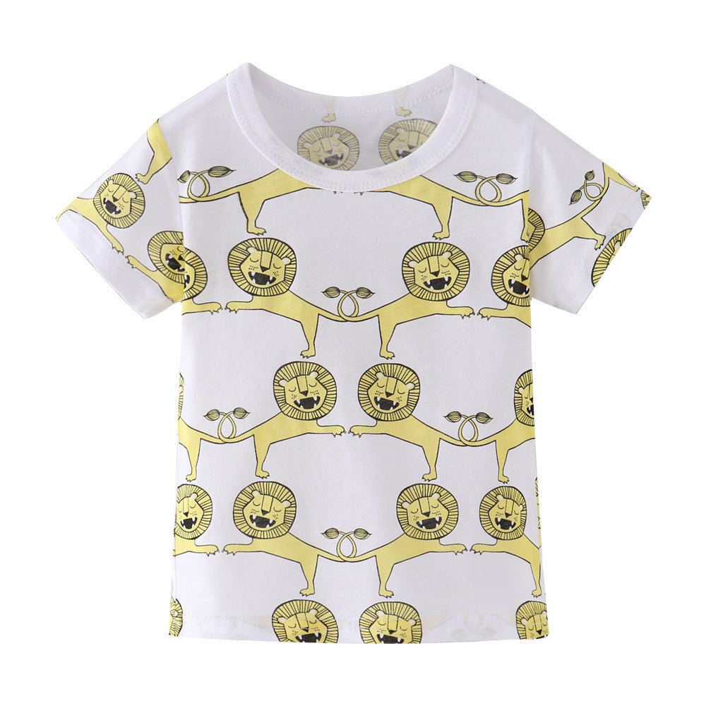 [357274] - Atasan Anak / Kaos Anak / Baju Atasan Summer Anak Trendi - Motif Lion Pattern