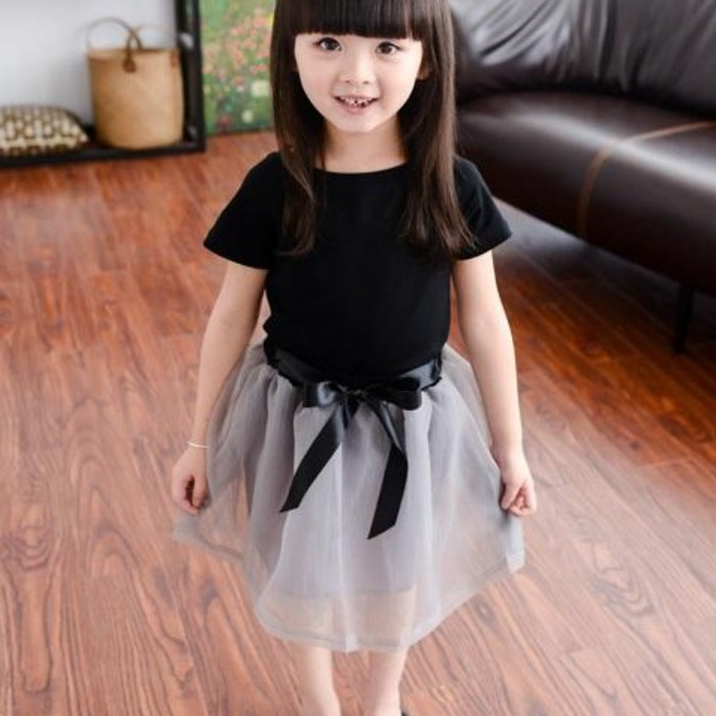 [363147] - Setelan Fashion Anak Perempuan Modish Import - Motif Middle Skirt Ribbon