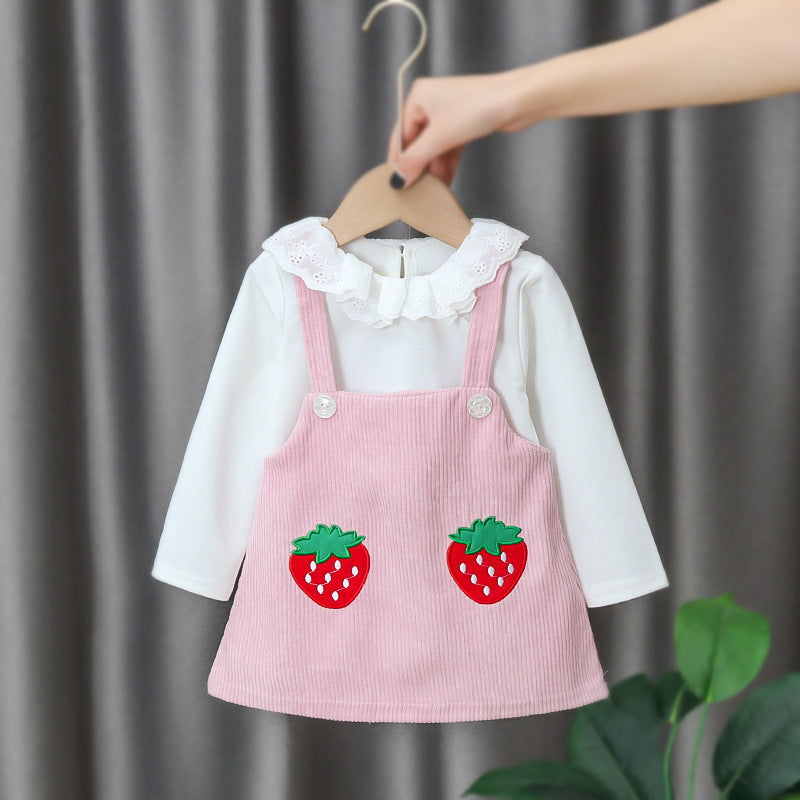 [352170] - Dress Anak Perempuan High Fashion - Motif Two Big Strawberries