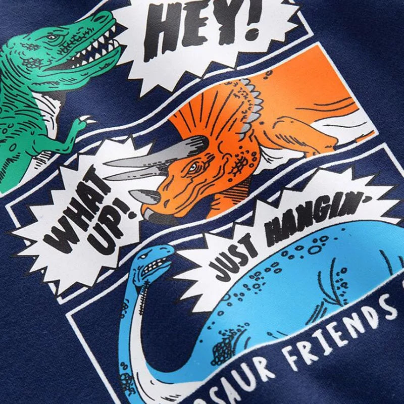 [513183] - Atasan Sweater Kutung Anak - Motif Dino Friends