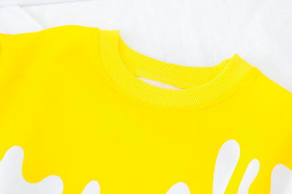 [345255-YELLOW] - Setelan Sweater Fashion Anak - Motif Abstract Blotches