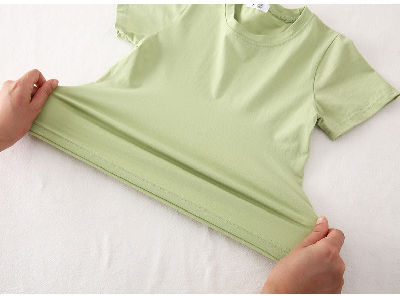 [602101-Small Size Girly Colors] - Baju Atasan Kaos Lengan Pendek Polos Anak Perempuan - Motif Plain Soft