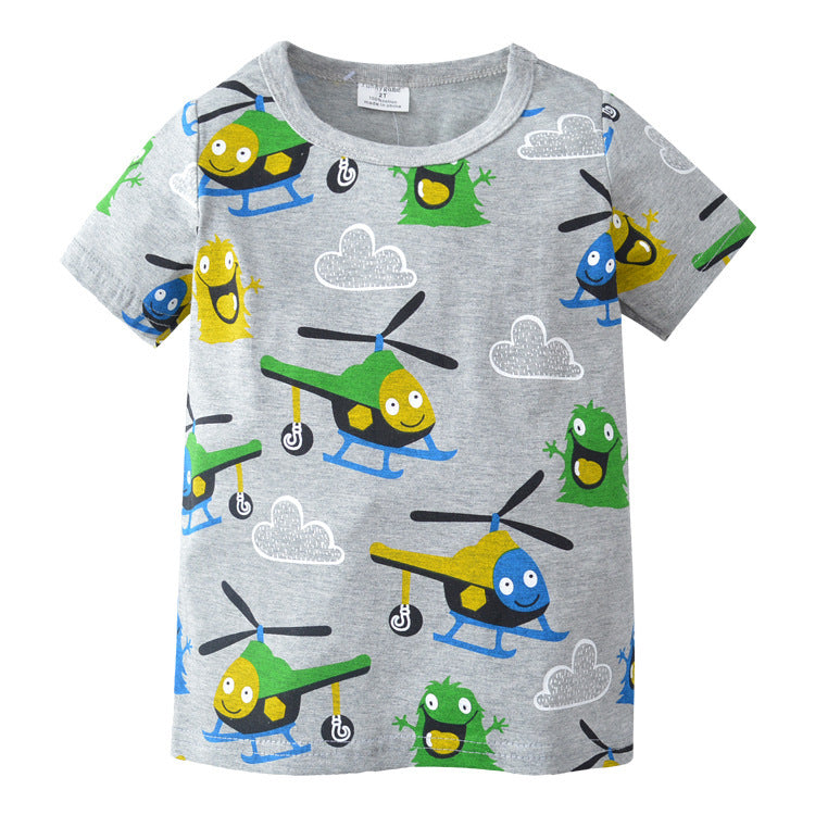 [357362] - Kaos Anak / Baju Atasan Summer Anak Trendi - Motif Helicopter Helper