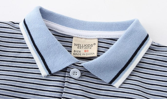 [513233] - Atasan Kaos Polo Anak - Motif Shark Line
