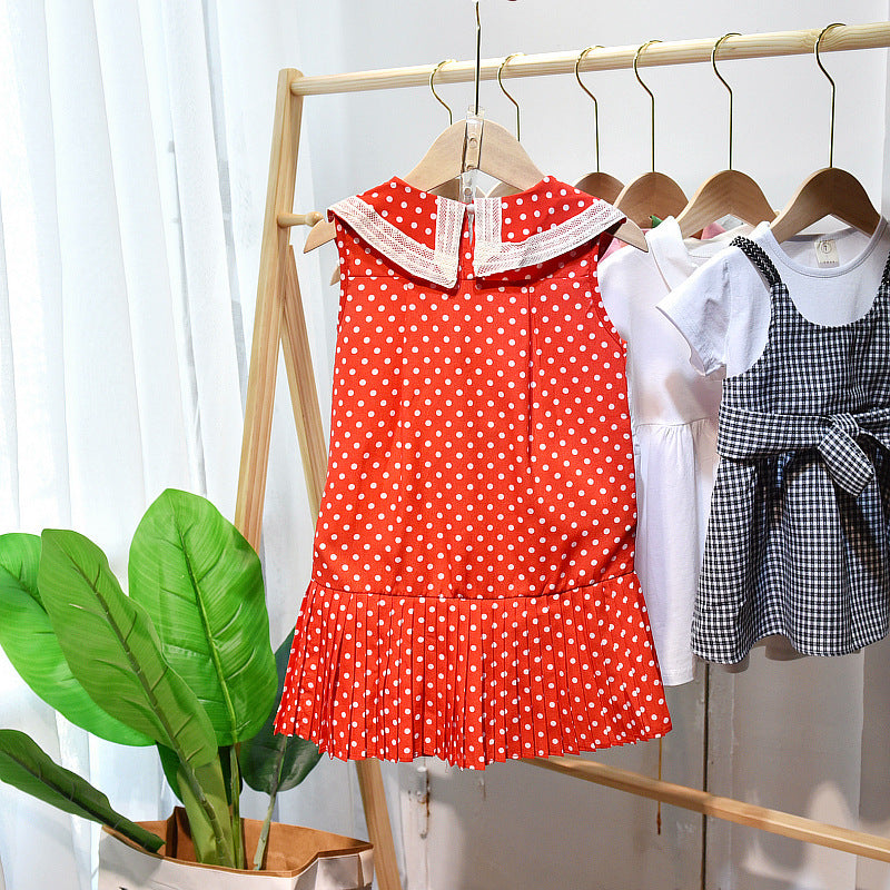 [363175] - Dress Modish Anak Perempuan / Fashion Anak - Motif Long Tie Polkadot