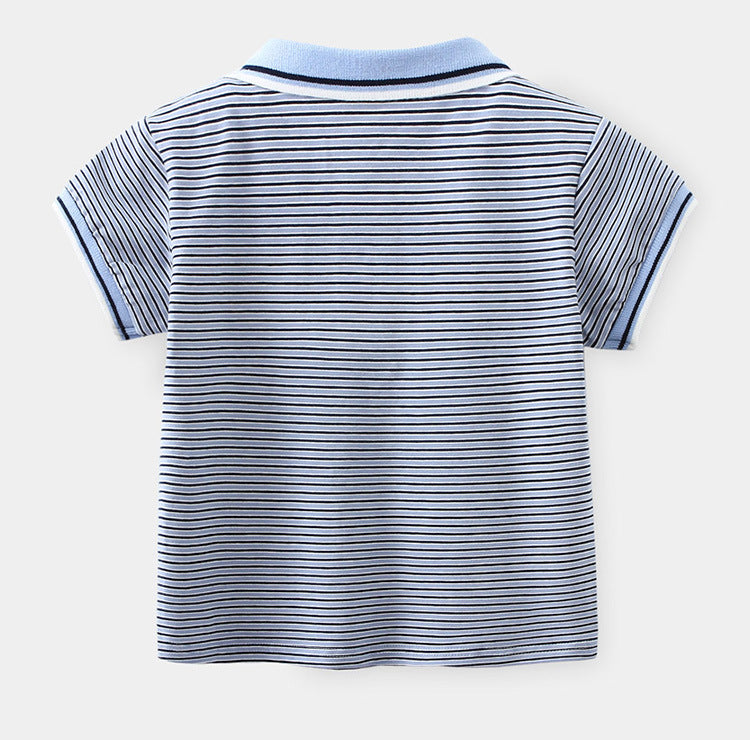 [513233] - Atasan Kaos Polo Anak - Motif Shark Line