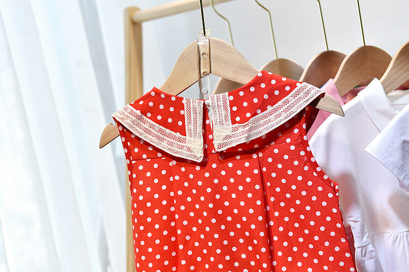 [363175] - Dress Modish Anak Perempuan / Fashion Anak - Motif Long Tie Polkadot