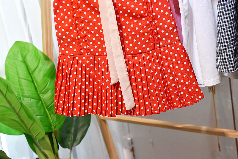 [363175] - Dress Modish Anak Perempuan / Fashion Anak - Motif Long Tie Polkadot