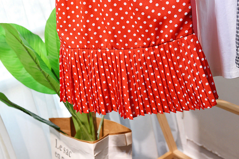 [363175] - Dress Modish Anak Perempuan / Fashion Anak - Motif Long Tie Polkadot