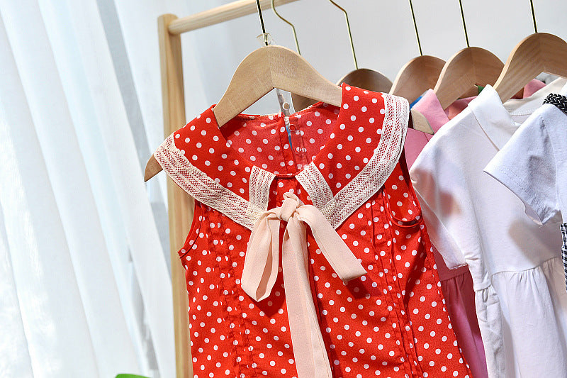 [363175] - Dress Modish Anak Perempuan / Fashion Anak - Motif Long Tie Polkadot