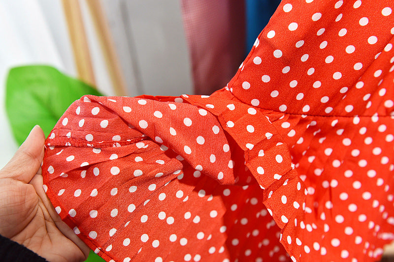[363175] - Dress Modish Anak Perempuan / Fashion Anak - Motif Long Tie Polkadot