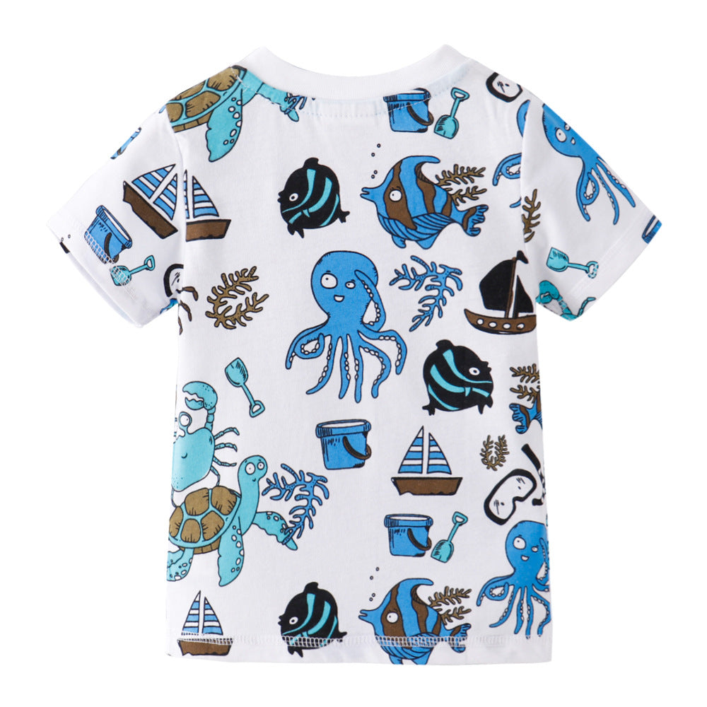 [357371] - Kaos Anak / Baju Atasan Summer Anak Trendi - Motif Sea Animal