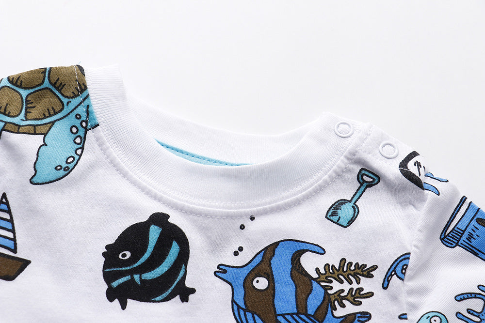 [357371] - Kaos Anak / Baju Atasan Summer Anak Trendi - Motif Sea Animal
