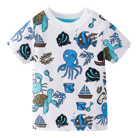 [357371] - Kaos Anak / Baju Atasan Summer Anak Trendi - Motif Sea Animal