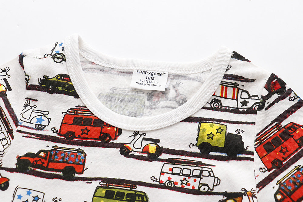 [357323] - Baju Atasan Anak Trendi / Atasan Anak / Kaos Anak - Motif Cool Color Vehicles