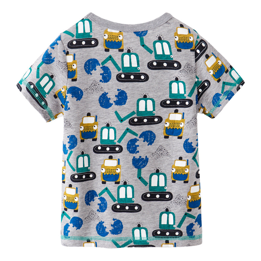 [357322] - Baju Atasan Summer Anak Trendi / Atasan Anak / Kaos Anak - Motif Dredger Car Style