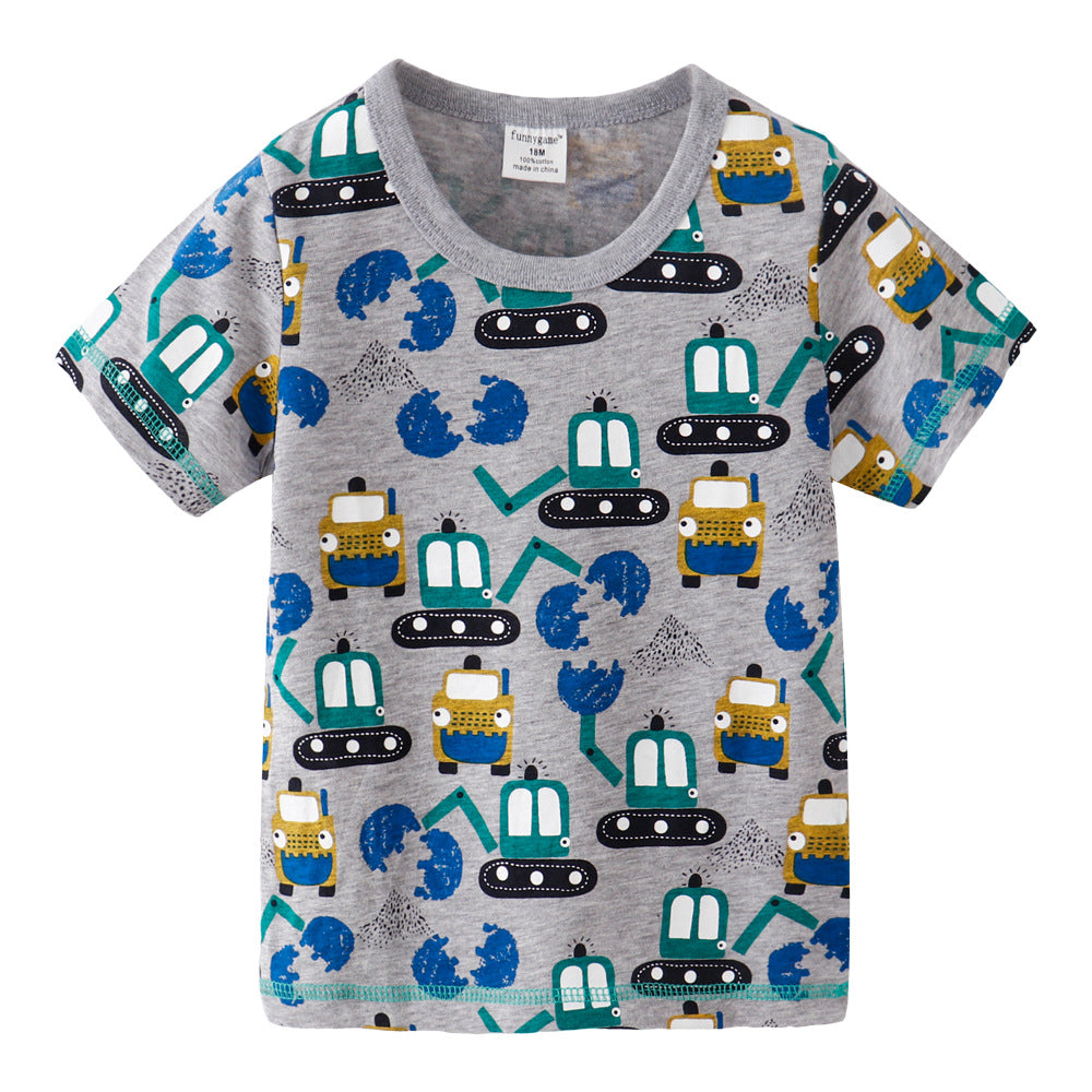 [357322] - Baju Atasan Summer Anak Trendi / Atasan Anak / Kaos Anak - Motif Dredger Car Style
