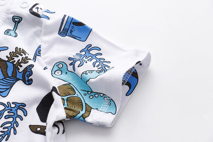 [357371] - Kaos Anak Import / Baju Atasan Summer Anak Trendi - Motif Sea Animal