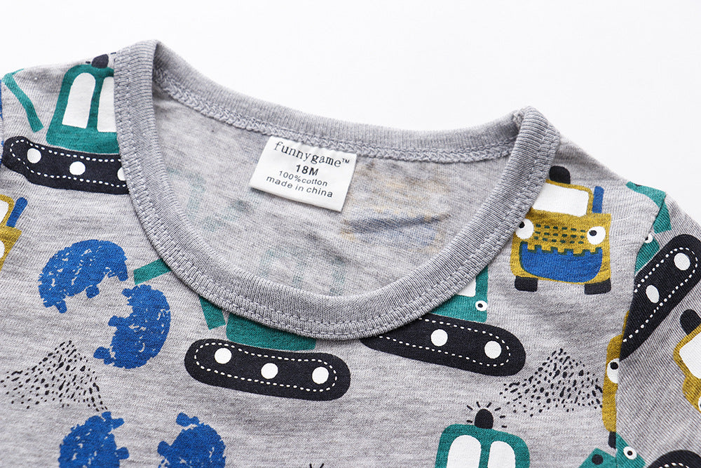 [357322] - Baju Atasan Summer Anak Trendi / Atasan Anak / Kaos Anak - Motif Dredger Car Style
