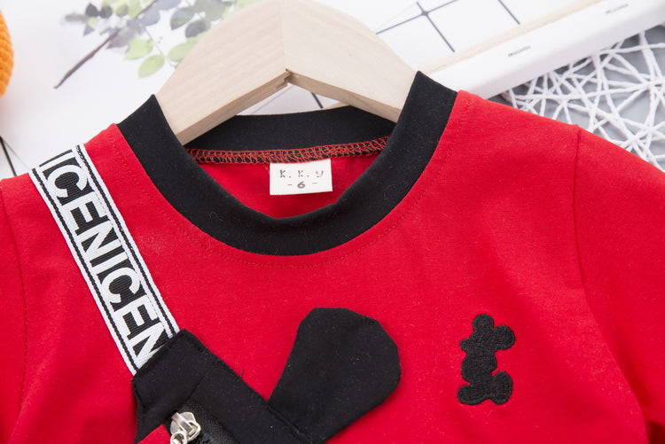 [358116-RED] - Baju Setelan Anak / Setelan Jalan Anak Stylish - Motif Disney Mickey