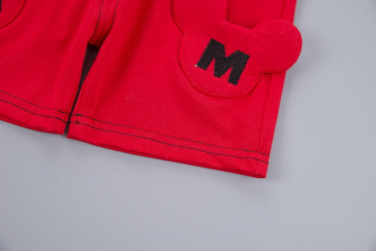 [358116-RED] - Baju Setelan Anak / Setelan Jalan Anak Stylish - Motif Disney Mickey