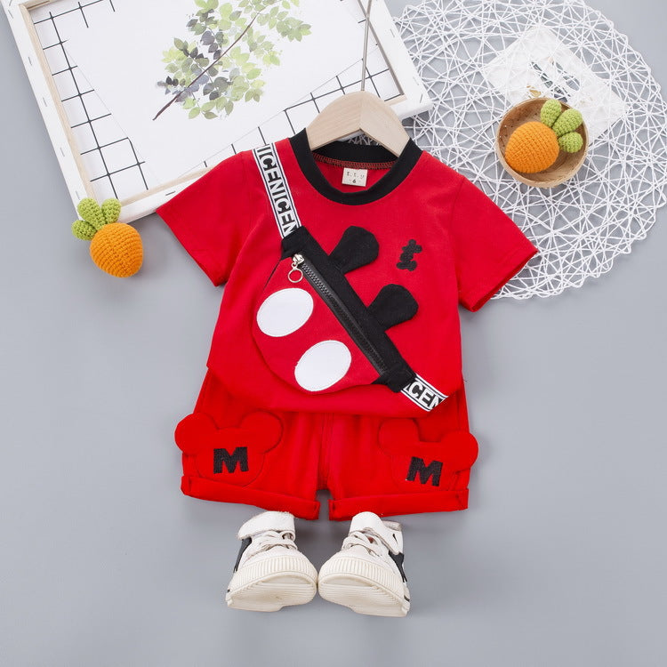 [358116-RED] - Baju Setelan Anak / Setelan Jalan Anak Stylish - Motif Disney Mickey