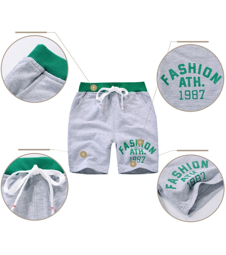[370101-LIGHT GRAY] - Celana Santai Anak / Celana Pendek Anak - Motif Fashion 1987