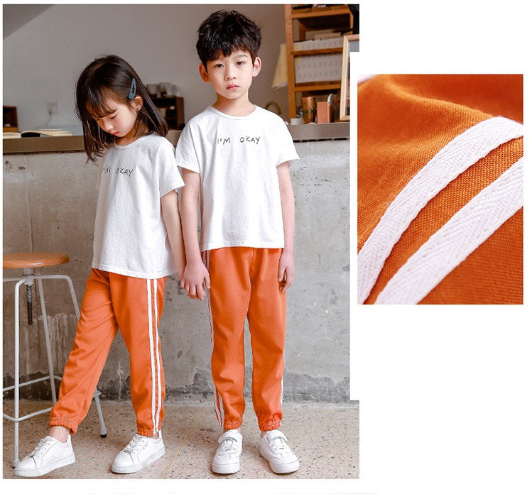 [371294-PINK] - Celana Training Jogger Anak - Motif Two Lines