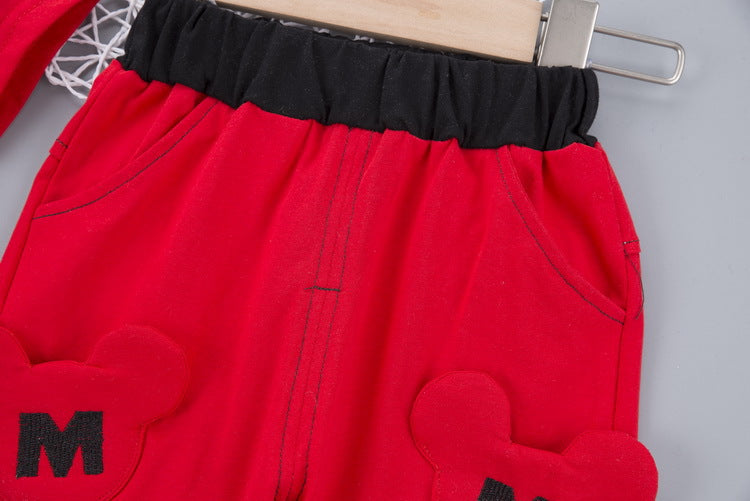 [358116-RED] - Baju Setelan Anak / Setelan Jalan Anak Stylish - Motif Disney Mickey
