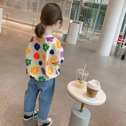 [507495] - Atasan Sweater Fashion Anak Perempuan - Motif Beautiful Flower