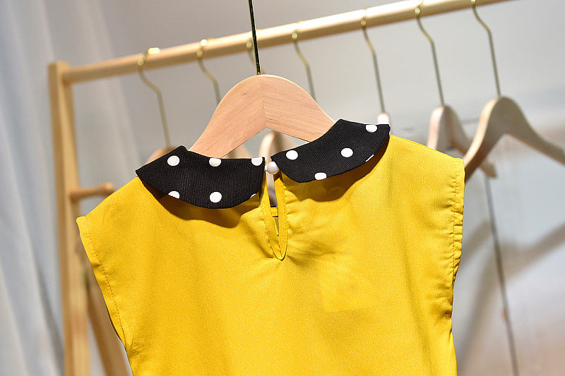 [363329-WHITE] - Setelan Kutung Anak Perempuan - Motif Alphabet Polkadots