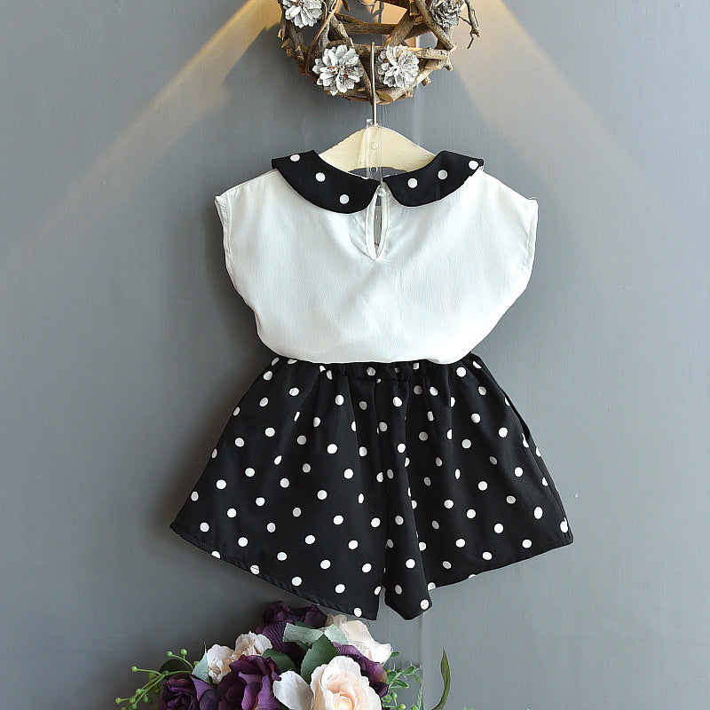 [363329-WHITE] - Setelan Kutung Anak Perempuan - Motif Alphabet Polkadots