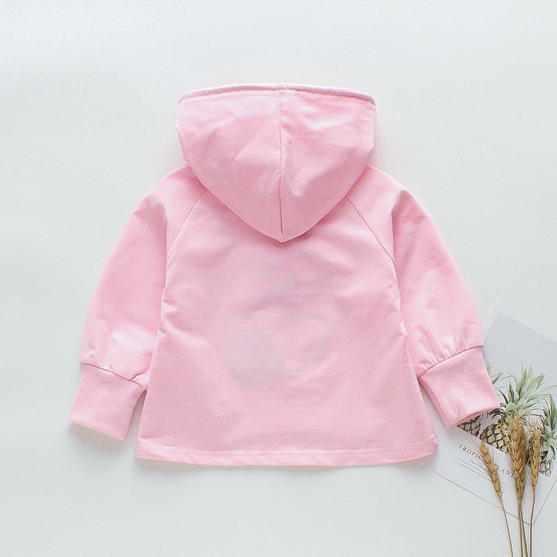 [352201-PINK] - Atasan Sweater Hoodie Anak - Motif Cookie Monster