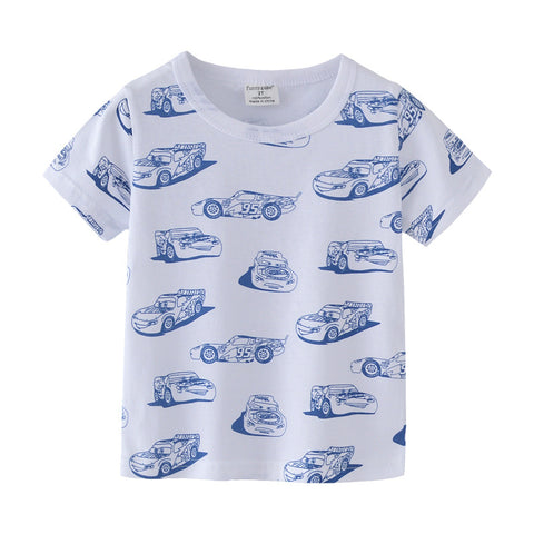 [357303] - Baju Atasan Summer Anak Trendi / Atasan Anak / Kaos Anak - Motif Mobil Balap