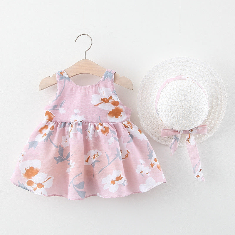 [340266] - Dress Pantai Lengan Kutung Anak Perempuan - Motif Ribbon Flower