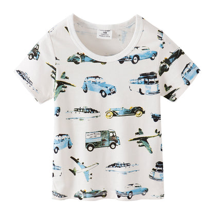 [357326] - Baju Atasan Summer Anak Trendi / Kaos Anak Import - Motif Vehicle Transportation