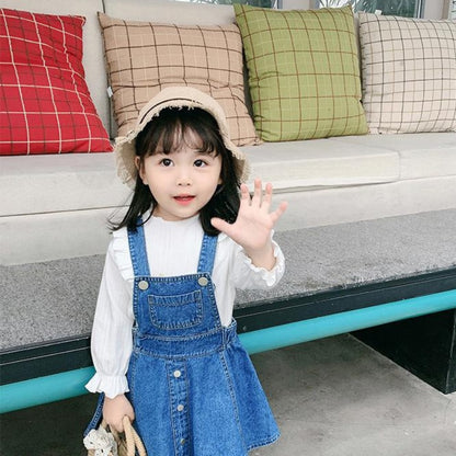 [507166] - Bawahan Overall Anak Perempuan - Motif Middle Button Line