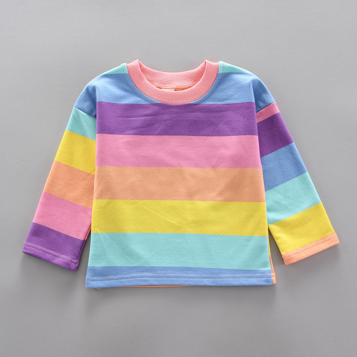 [368250] - Baju Setelan Overall Trendi Anak - Motif Rainbow Stripes