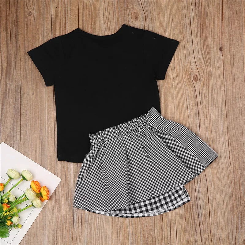 [363244] - Baju Setelan Fashion Trend Anak Perempuan - Motif Tartan Love