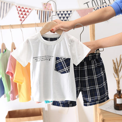 [368322] - Kaos Setelan Pendek Anak - Motif Tartan Plaid