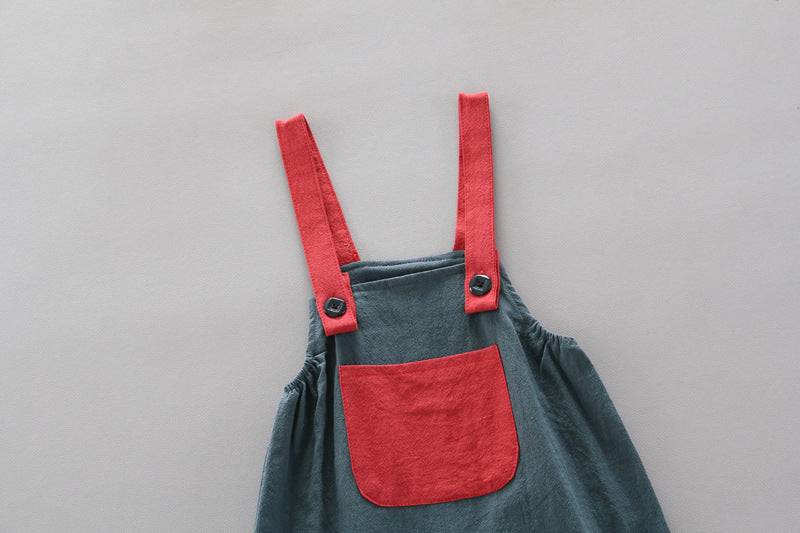 [368271] - Baju Setelan Overall Anak - Motif Mandarin Alphabet