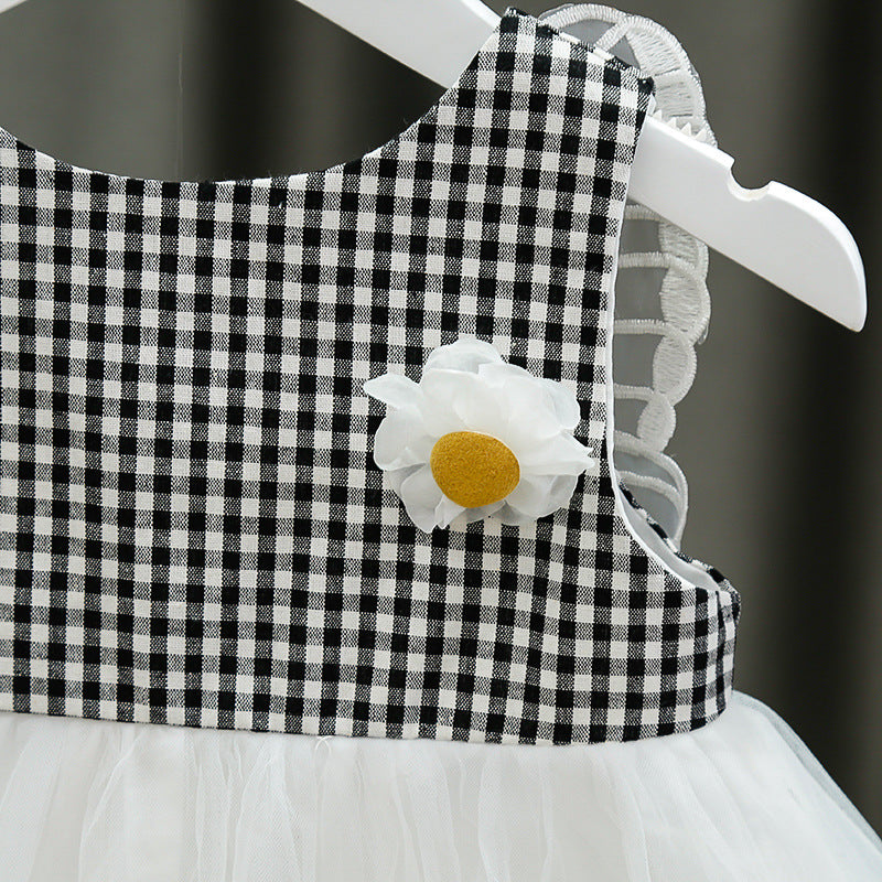 [352181-BLACK] - Dress 3D Anak Perempuan High Fashion - Motif Gingham Butterfly Wings