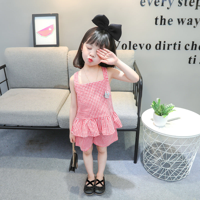 [368520] - Setelan Blouse Kutung Anak Fashionable - Motif Cute Gingham