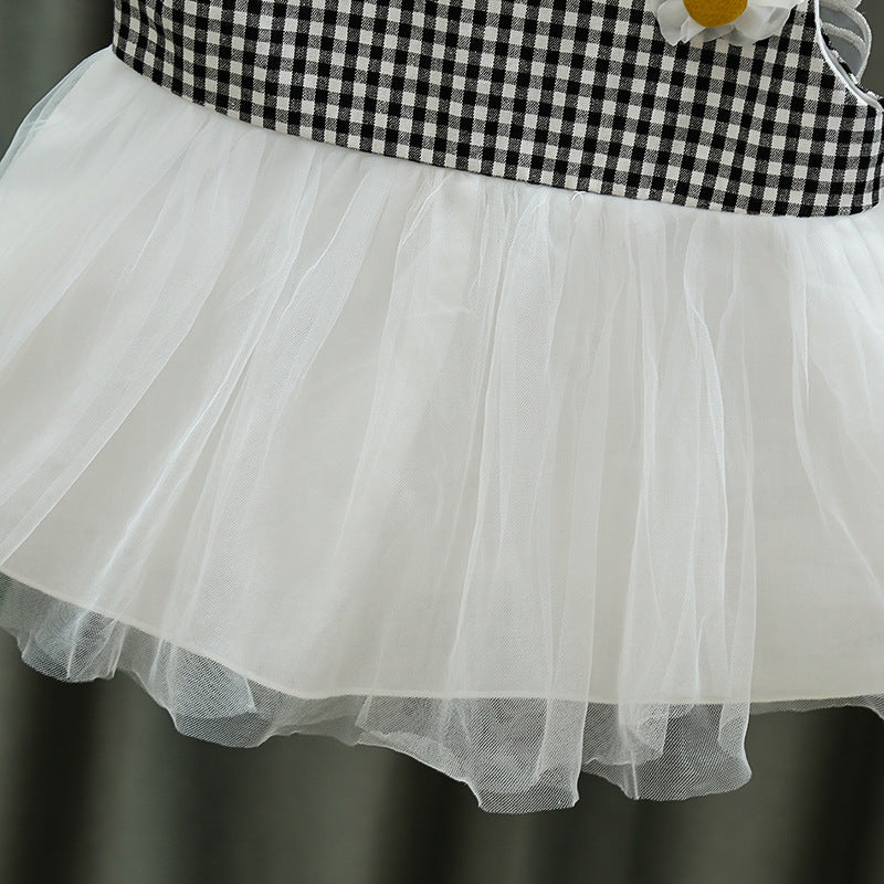 [352181-BLACK] - Dress 3D Anak Perempuan High Fashion - Motif Gingham Butterfly Wings