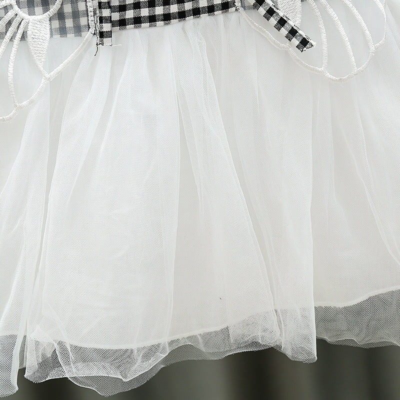 [352181-BLACK] - Dress 3D Anak Perempuan High Fashion - Motif Gingham Butterfly Wings