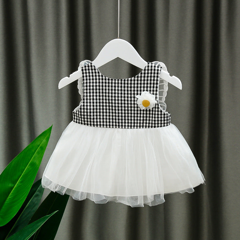 [352181-BLACK] - Dress 3D Anak Perempuan High Fashion - Motif Gingham Butterfly Wings