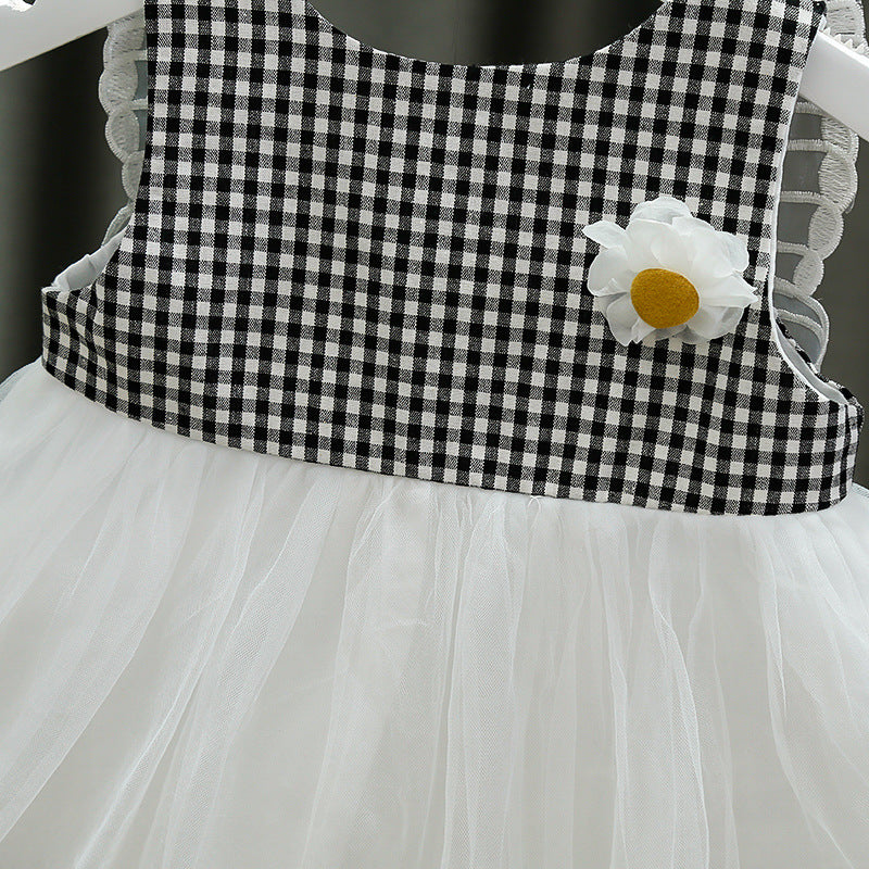 [352181-BLACK] - Dress 3D Anak Perempuan High Fashion - Motif Gingham Butterfly Wings