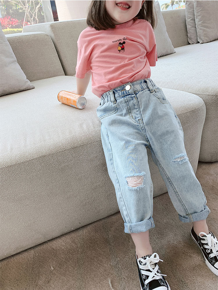 [507387] - Celana Jeans Fashion Anak Perempuan - Motif Tear